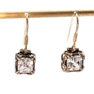 Silpada Designs Retired 925 Sterling Silver CZ 'Uptown' Dangle Earrings